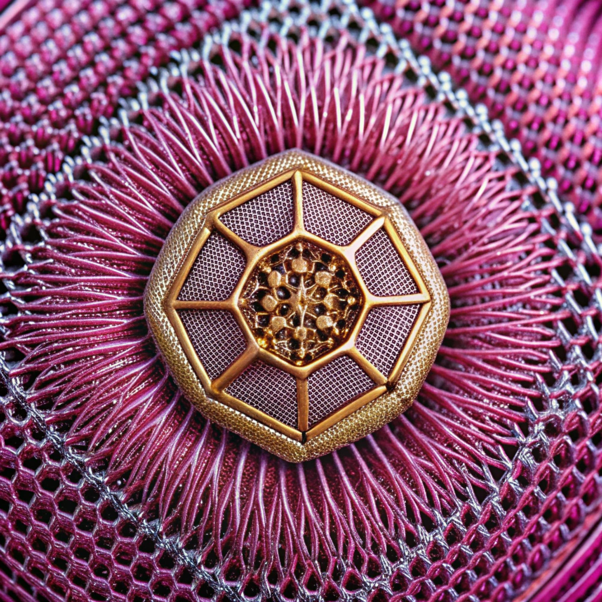 Detail of metallic thread in geometric pattern